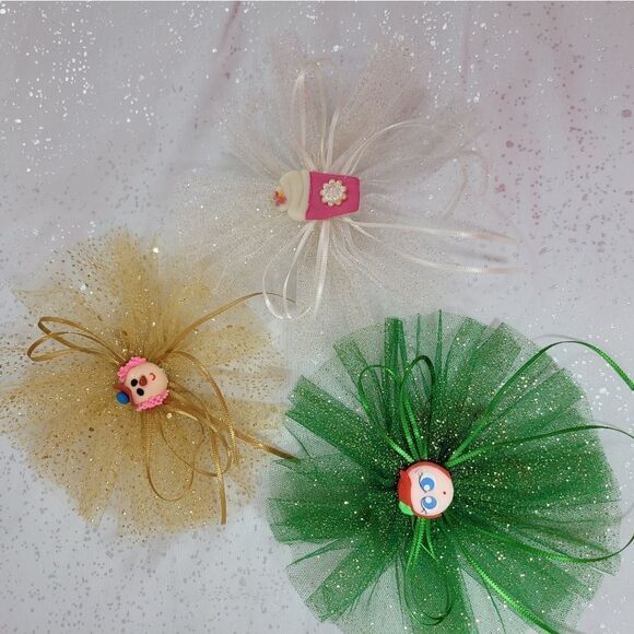 Girls Bows Set of 3 multicolor - Picture 6 of 6